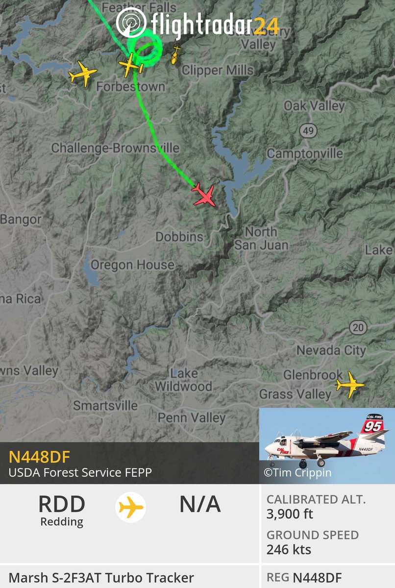 Elias_Funez's tweet photo. Large Air Tankers and air tankers from all directions hitting the #BearFire #NorthComplex fire near #Forbestown and #FeatherFalls this morning, 287,181 acres and 41% contained. GVAAB proximity is helping the ATs get back on the fire quickly #theunionnow #fireseason2020 @TheUnion https://t.co/MBczOVH5eR