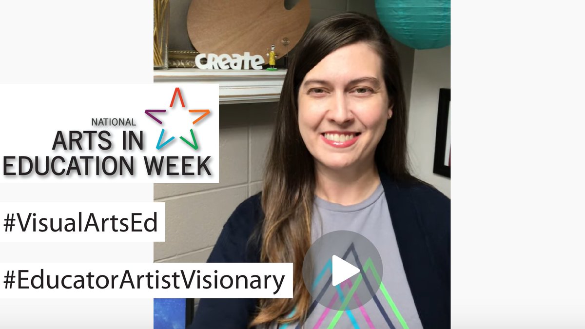 NAEA's tweet photo. In celebration of National Arts in Education Week (September 13-19), we’re sharing the importance of visual arts education from the perspective of NAEA members. Share these messages and create your own. #VisualArtsEd #EducatorArtistVisionary 

https://t.co/3CRSmNq5o9 https://t.co/LiVW6pgxUF