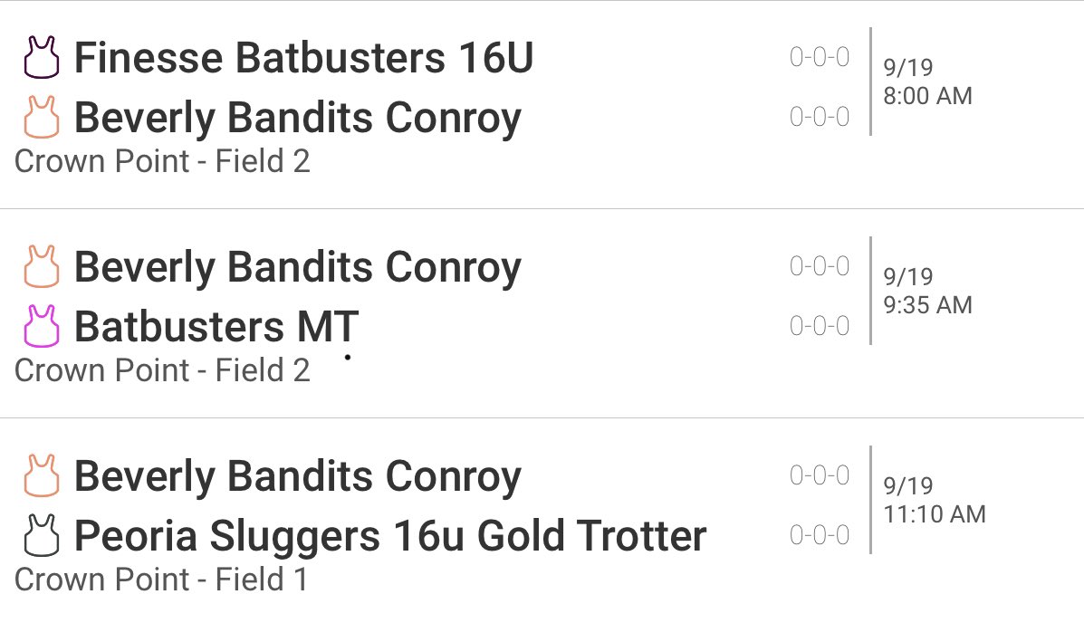 Our pool schedule for this weekends King of the Hill tournament in Crown Point! Go Bandits! #fearthewoo