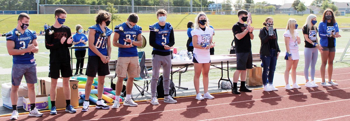 Plattsmouth seniors took part in today's Homecoming coronation ceremony. Queen candidates were Savanna Berger, Mackenzie Caba, Makenzi Cox, Emma Field and Lily Roby. King candidates were Jack Alexander, Adam Eggert, Ian Witherell, Kaleb Wooten and Brayden Zaliauskas.