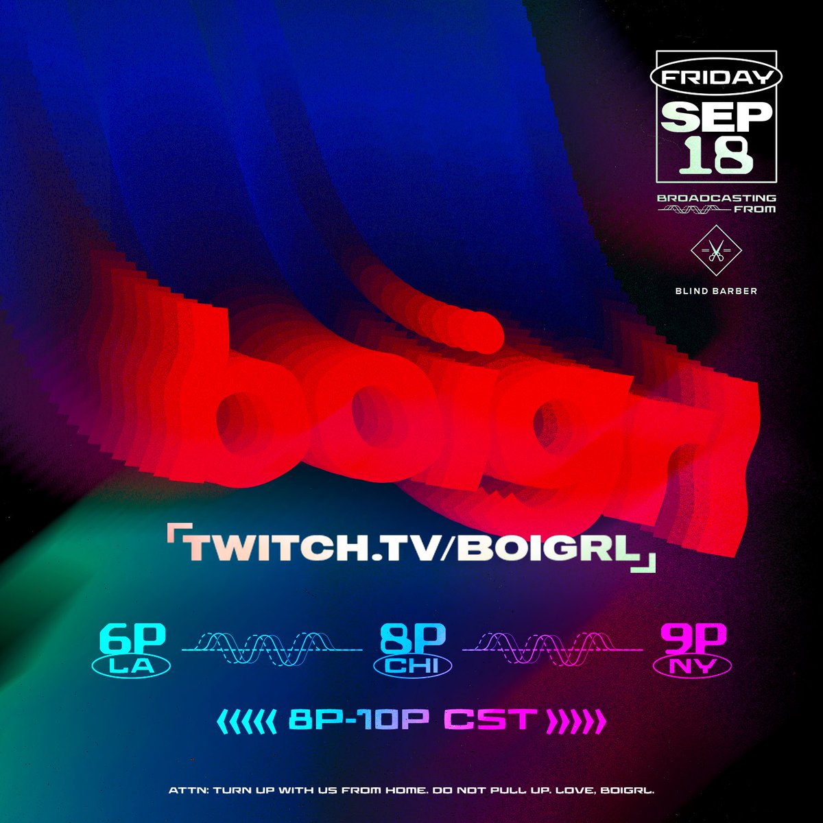 DjKingMarie's tweet photo. 9.18 TONIGHT! first @boigrl_ livestream w my brother @djiggy_ - https://t.co/qR1clRQNQW 👨🏻‍💻👩🏻‍💻 broadcasting live from @BlindBarber 8-10pm CST ❤️ https://t.co/yEUjYrknN0