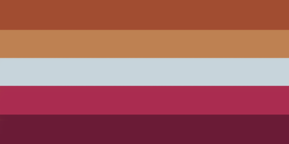 hzkrll's tweet photo. lesbian flag but colors picked from sarada and chouchou https://t.co/sSyD4xUKSx