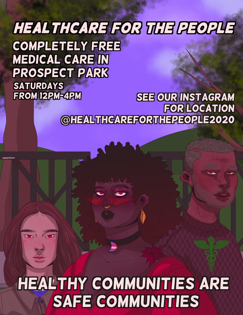 This is my partner’s dream project. Healthcare is a right. Come through if you need to see a doctor, nurse, PA, etc. Prescriptions filled and everything. Wear your mask! We’ll be there early setting up ‘rooms’.