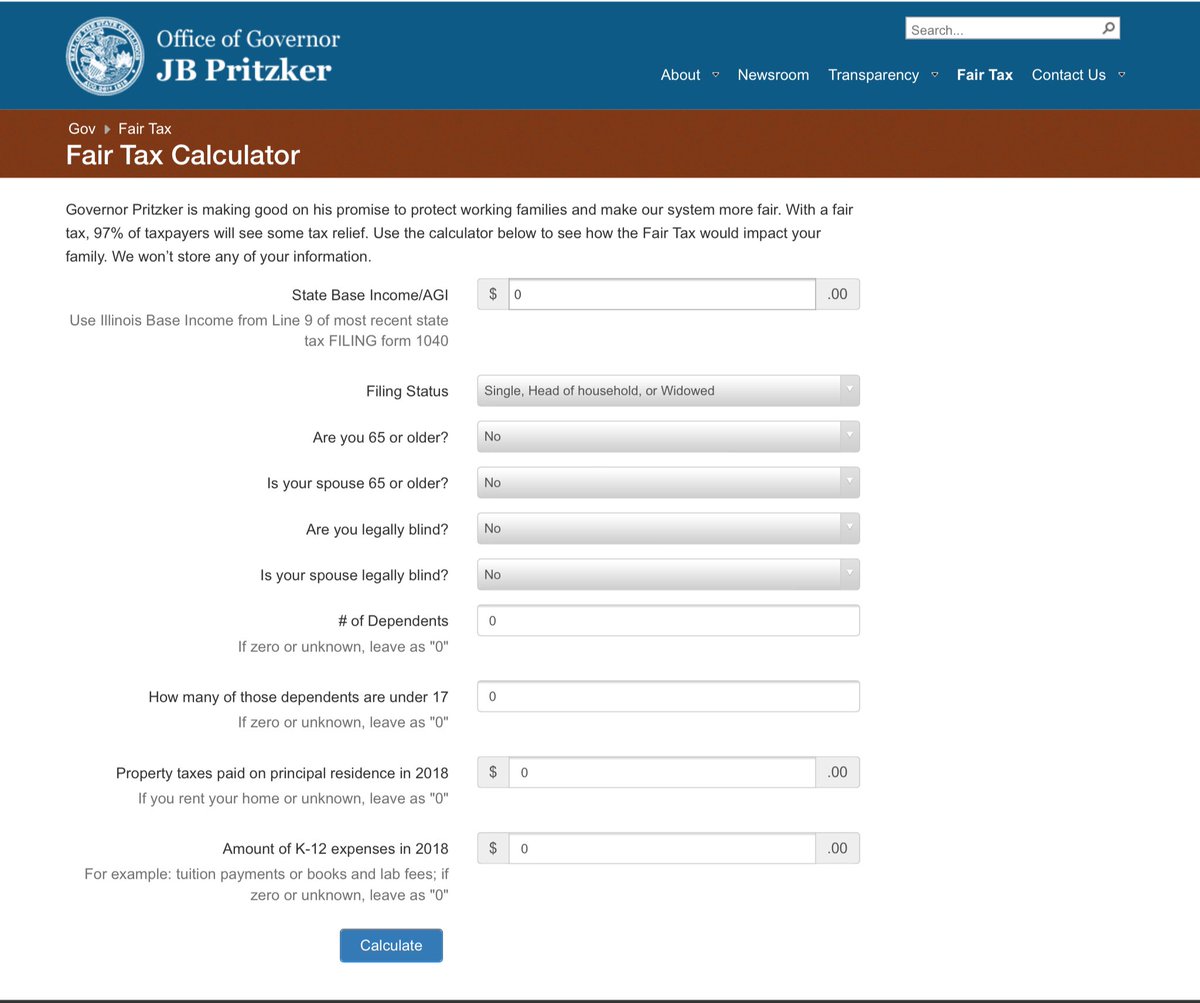 Regarding #FairTax #Illinois this is the tax calculator provided by the State. ONE HUGE THING MISSING!!! 

A DATE! What year is this calculator for? Why no ability to Select a YEAR???

THINK!!!