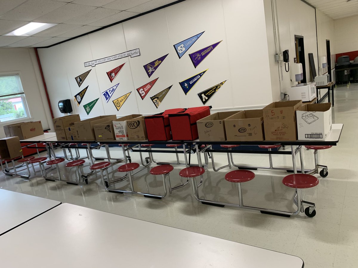chrisbowling01's tweet photo. Boxes ready for next week’s food distribution. Cafeteria staff works hard to provide meals for our children #jswrocks #ccsbetheone https://t.co/0n3k74T2Jc