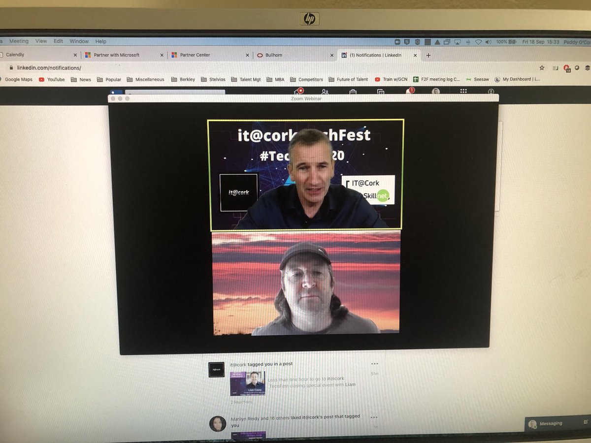 paddy_o_connell's tweet photo. Delighted that ⁦@liamcasey⁩ from ⁦@PCH_Intl⁩ - a fellow Donoughmore man is closing the ⁦@itcork TechFest⁩ #techcork20 https://t.co/wuv3SAL5i7
