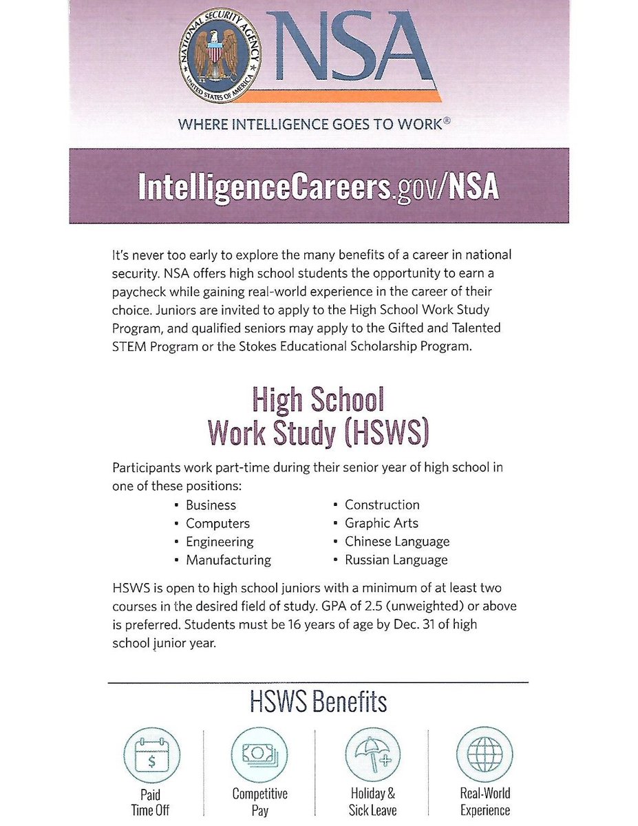 Aiken Works (@aiken_works) on Twitter photo Current ACPSD High School Juniors:
Applications are being accepted for the NSA High School Work Study program. See flyers for more details. <a href="/AikenPublicSch/">AikenCoPublicSchools</a> <a href="/AikenScholars/">Aiken Scholars Academy</a> <a href="/aikenhighschool/">Aiken High School</a> <a href="/MidlandValleyHS/">Midland Valley High School</a> <a href="/NorthAugustaHS/">North Augusta HS</a> <a href="/rsmhs_trojans/">Ridge Spring-Monetta Middle/High School</a> <a href="/SilverBluffHigh/">Silver Bluff High</a> <a href="/SouthAiken/">South Aiken High School</a> <a href="/WSHSWarEagles/">Wagener-Salley HS</a> Current ACPSD High School Juniors:
Applications are being accepted for the NSA High School Work Study program. See flyers for more details. <a href="/AikenPublicSch/">AikenCoPublicSchools</a> <a href="/AikenScholars/">Aiken Scholars Academy</a> <a href="/aikenhighschool/">Aiken High School</a> <a href="/MidlandValleyHS/">Midland Valley High School</a> <a href="/NorthAugustaHS/">North Augusta HS</a> <a href="/rsmhs_trojans/">Ridge Spring-Monetta Middle/High School</a> <a href="/SilverBluffHigh/">Silver Bluff High</a> <a href="/SouthAiken/">South Aiken High School</a> <a href="/WSHSWarEagles/">Wagener-Salley HS</a>