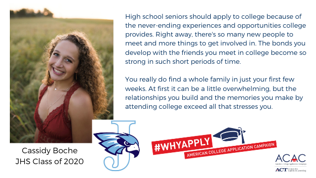 JHSStudentCounc's tweet photo. @CRJeffersonHigh @CRJHawks @cassidyboche #WhyApply https://t.co/WuhZ8srS77