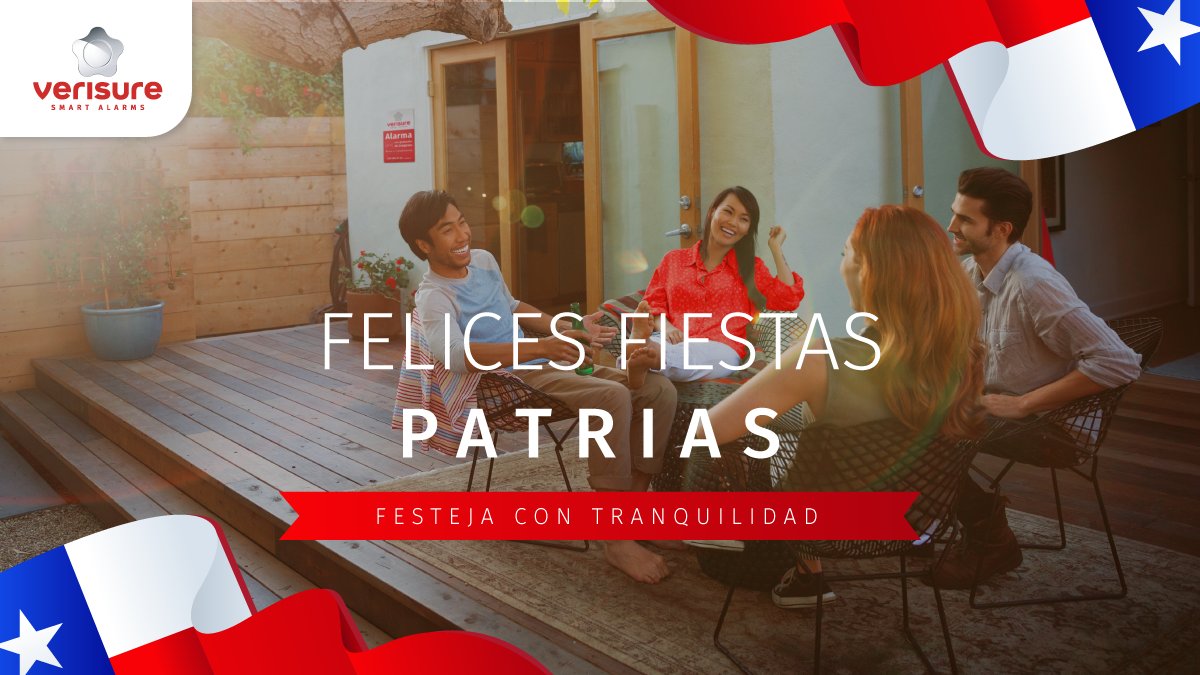 ¡Nuestro propósito de proteger familias chilenas sigue intacto!
Les deseamos a todos, las mejores vibras en esta celebración atípica y que puedan disfrutar de cada momento.
Somos personas que protegen personas
#VivaChile #18Septiembre #VerisureCL