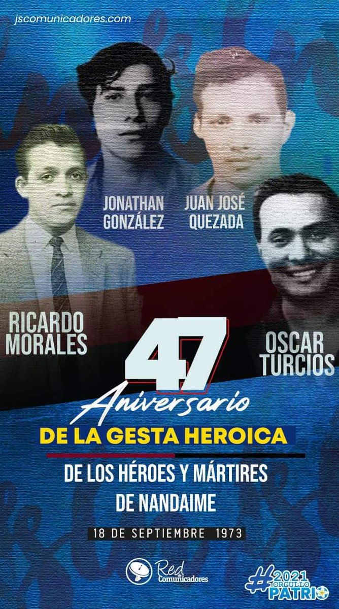 Me contaba el otro día
el que torturó a Ricardo
"Me daban miedo las chispas
de sus grandes ojos claros
Jamás pudimos sacarle
más palabras que las mismas
Soy y Seré Militante
de la Causa Sandinista
Soy y Seré Militante
de la Causa Sandinista
#COVID19 #FelizViernesATodos <a href="/Somos2V/">Somos2ConVoz</a>