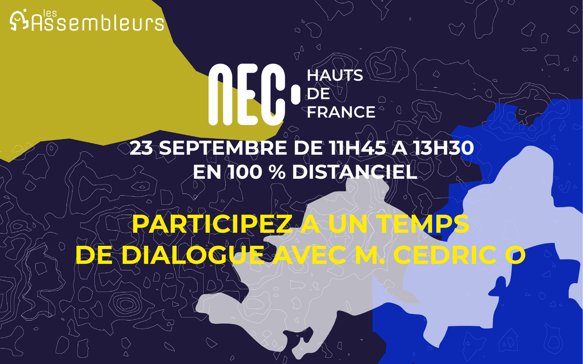 🚨 [ IMPORTANT ] En raison des contraintes sanitaires, notre #NEClocal est modifié en 100 % distanciel 💻

📅 Rendez-vous mercredi 23 Septembre de 11h45 à 13h30 pour échanger en présence de <a href="/cedric_o/">Cédric O</a> autour de l'#inclusionnumerique

Inscriptions 👉bit.ly/3bzVwdJ