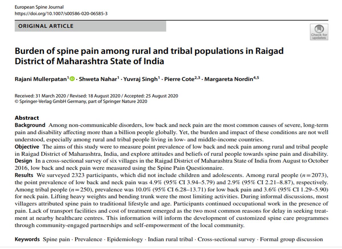 IDRResearch's tweet image. Just published in the European Spine Journal by Dr. Pierre Côté (@pierrecoteuoit) and colleagues:
pubmed.ncbi.nlm.nih.gov/32914232/