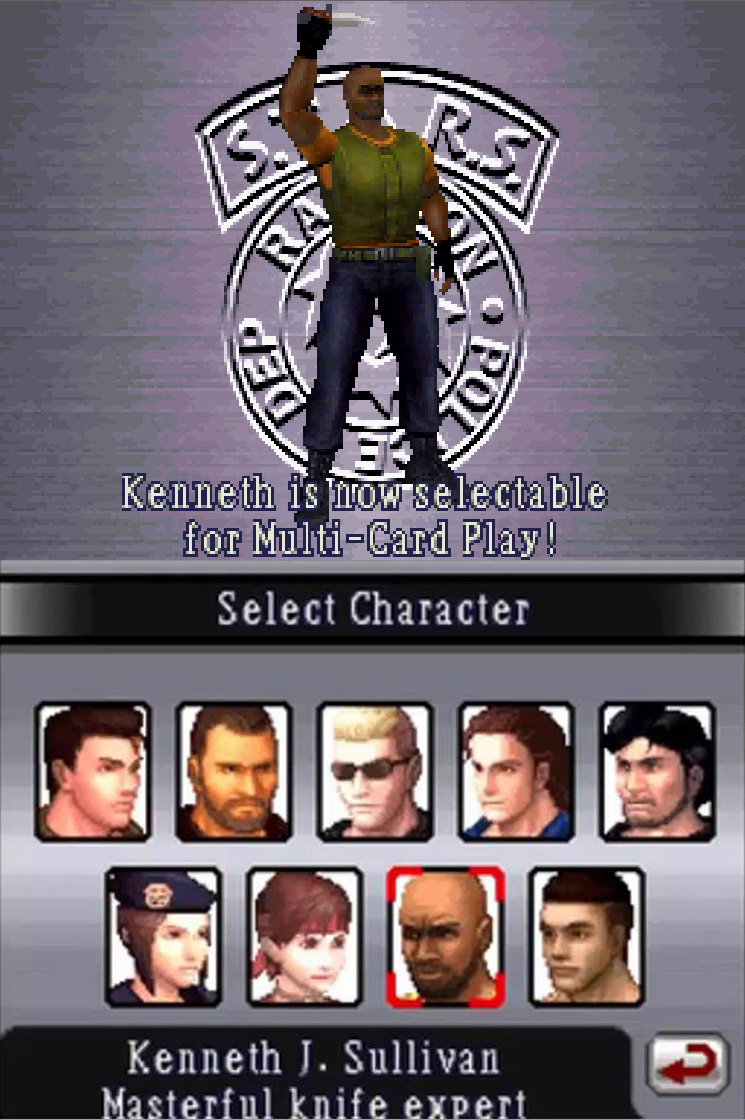 ResidentEvil_Q's tweet photo. #ResidentEvilQ (1-34) #KennethJSullivan (#DeadlySilence).He is the one who bitten by the first zombie in the game. In the online mini game of #ResidentEvil:DS,it has the only chance to use him. he is masterful knife expert. (58/60)2 badges left! #Biohazard https://t.co/64qfEHkDwn https://t.co/4yEEXKWSP5