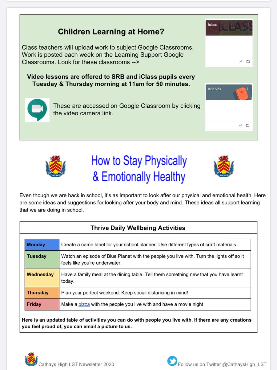 CathaysHigh_LST's tweet image. 1/2. Here is this month’s LST newsletter. Paper copies will be sent with pupils or posted to pupils who are learning at home #CathaysHighTogetherAgain