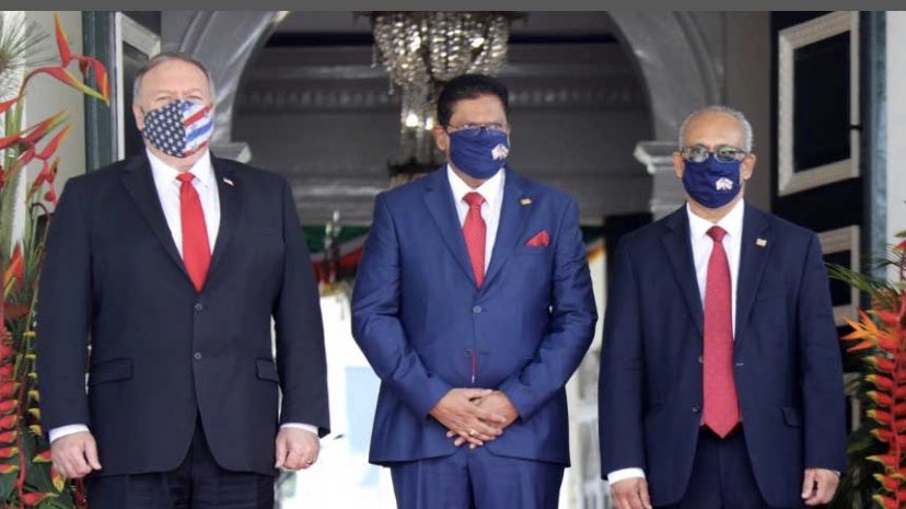 OfSuriname's tweet photo. Historic visit of the US Secretary of State @SecPompeo was succesfully concluded. #Suriname #USCaribbean2020 https://t.co/03psTcZQ4R