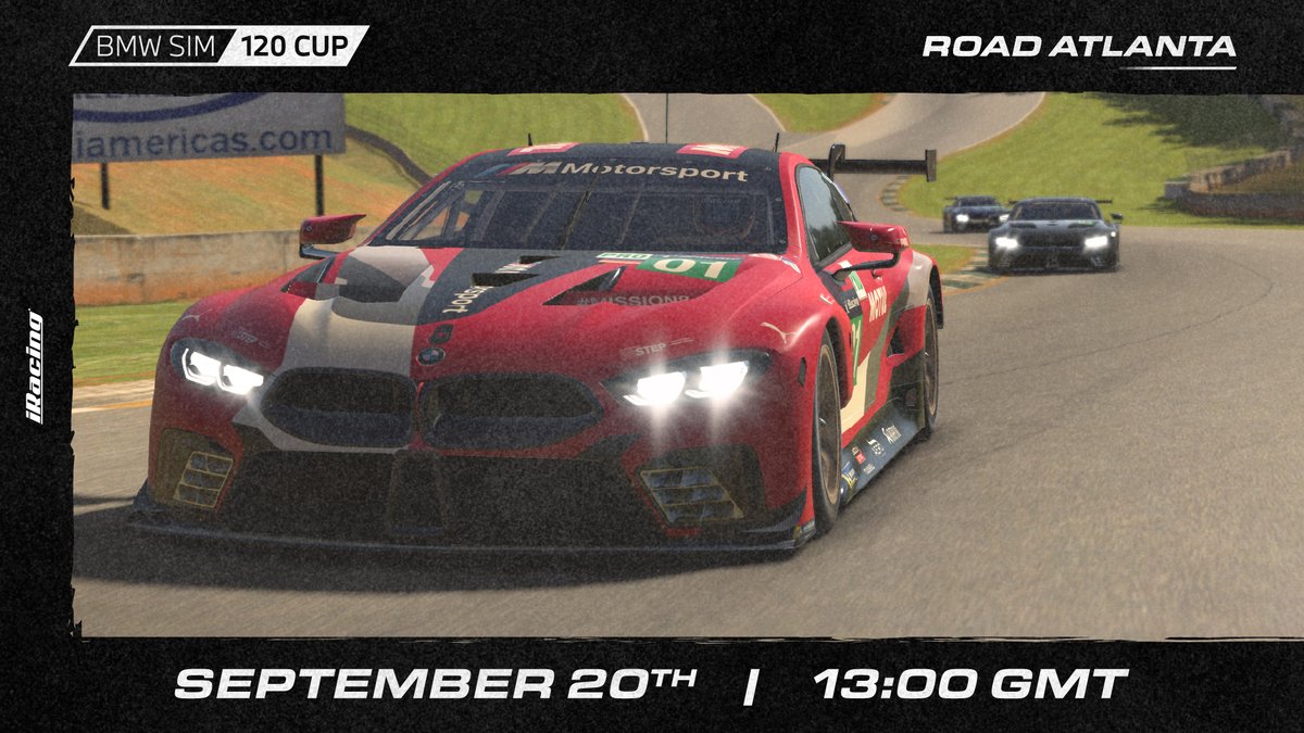 Who's competing in the BMW SIM 120 CUP this weekend? ✋
The action heads to Road Atlanta! https://t.co/ECUqgiL2dt
