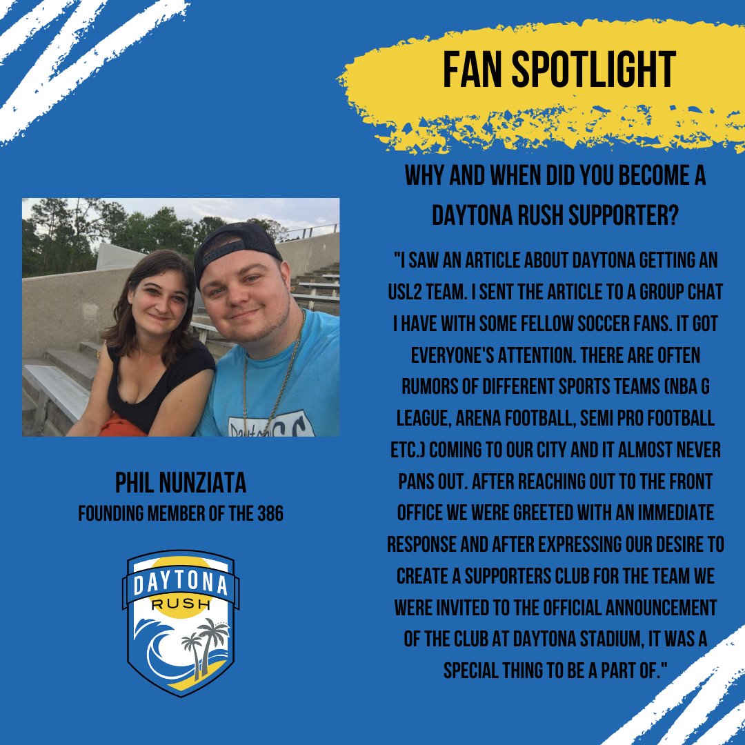 Daytonarushsc's tweet image. The second edition of our Fan Spotlight is out! If you are interested in being featured in our Fan Spotlight series just follow our account and send us a DM! #RushForwardDaytona⚽️