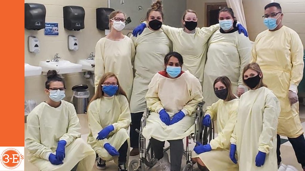 SRTCMonett's tweet image. Mrs.Schmidly&apos;s class is becoming masters at donning and doffing PPE! #healthcare #futureworkforce #scotttech