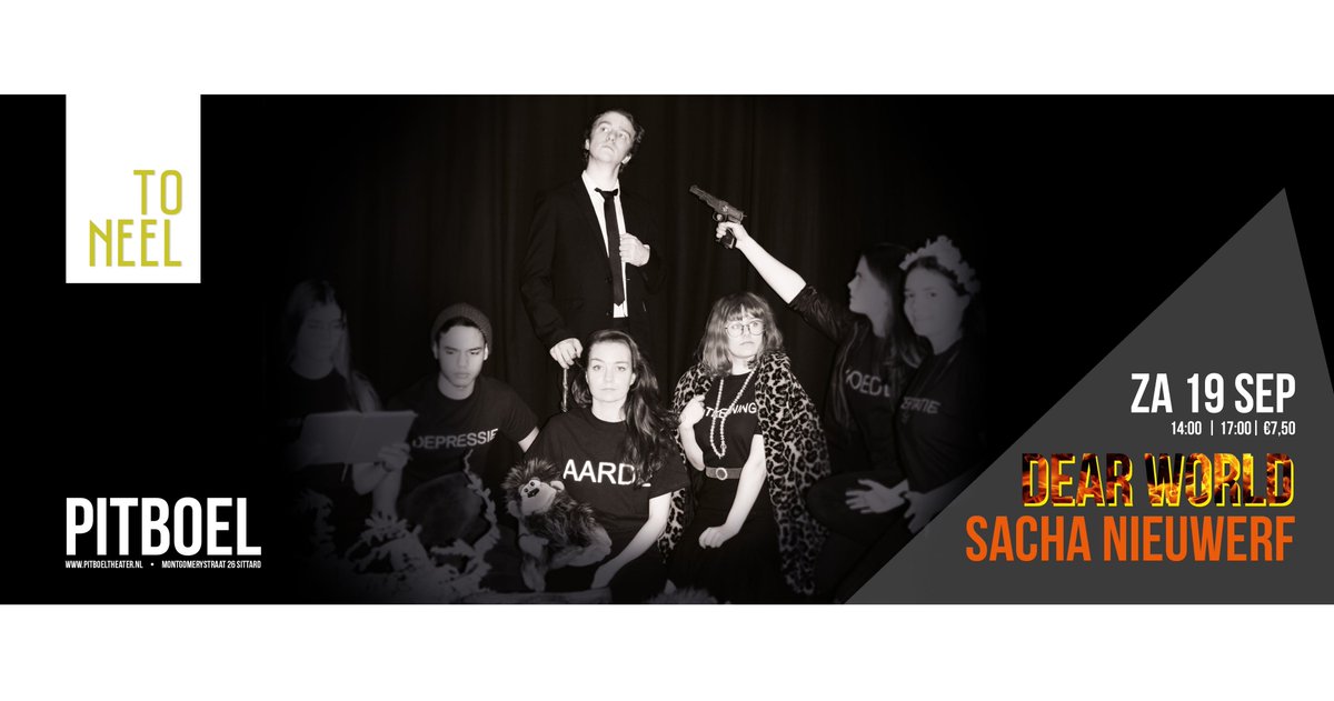 Pitboel opent weer haar deuren!

Za 19 sep 20 / €7,50 - DEAR WORLD door Sacha Nieuwerf.
Maatschappijkritische musical klimaatverandering.
Door huidige Corona richtlijnen met minder publiek, wordt de voorstelling gespeeld om 11:30 en 14.00 en 17.00.

Info: pitboeltheater.nl/activiteit/omd…