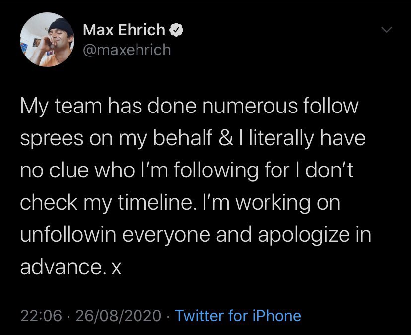 Max recently made a tweet about this as fans were calling him out for it and even messaged some Lovatics asking which accounts to unfollow.
