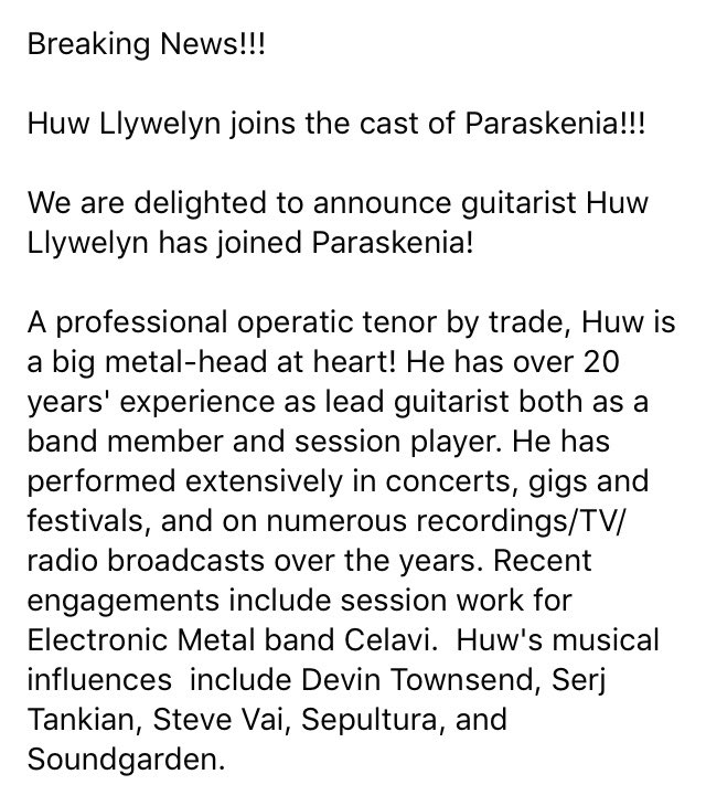 Breaking News!!!

#Paraskenia #SymphonicMetal