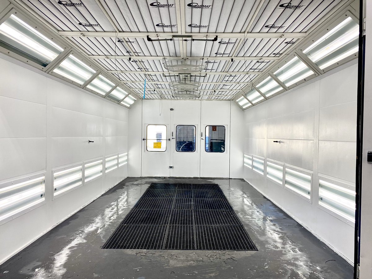 CnDAutoBody's tweet photo. Renovations are almost complete! We pride our selves with state of the art equipment! Our industrial Garmat Down Draft Booths provide factory refinishes every single time! #painting #collision #FridayVibes https://t.co/wEY28iIr6d