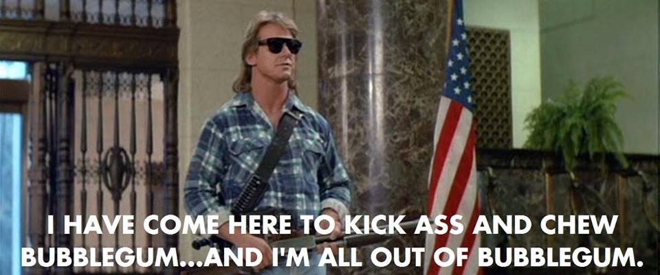 Greatest movie line ever! #theylive #johncarpenter #rowdyroddypiper