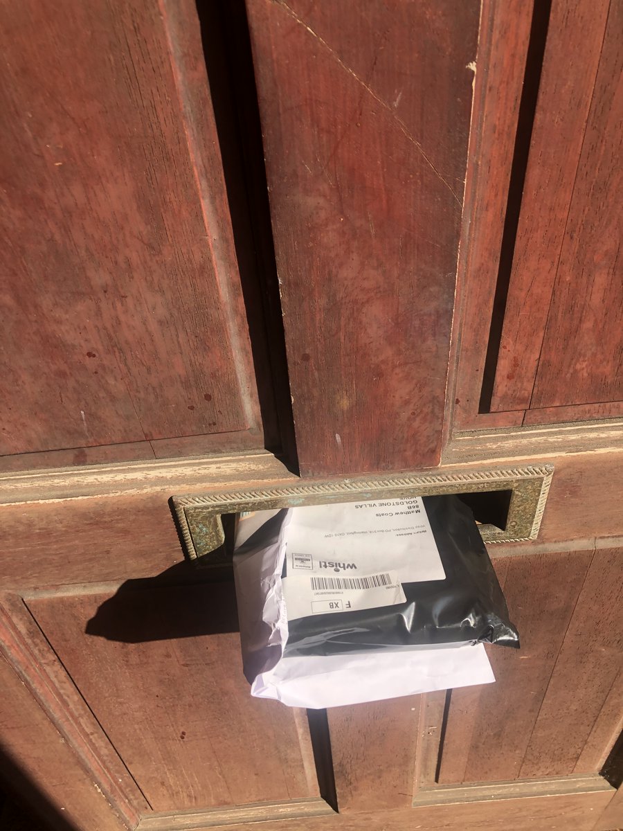 FashionPas's tweet photo. @RoyalMailHelp Another parcel was posted to me on Saturday 1st class and that also hasn't arrived so I feel like something is going on. We found our post waiting for us like this the other day...if things are left on the doorstep on this road there is no safe place to leave them. https://t.co/rXkkkA5fZ3
