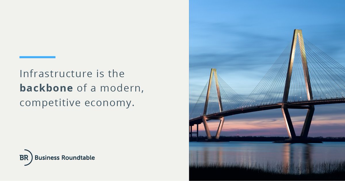 BizRoundtable's tweet image. Infrastructure is the backbone of a modern, competitive economy. It is a platform for business innovation, productivity growth and job creation. #infrastructureweek #unitedforinfrastructure bit.ly/2ZLFFnF