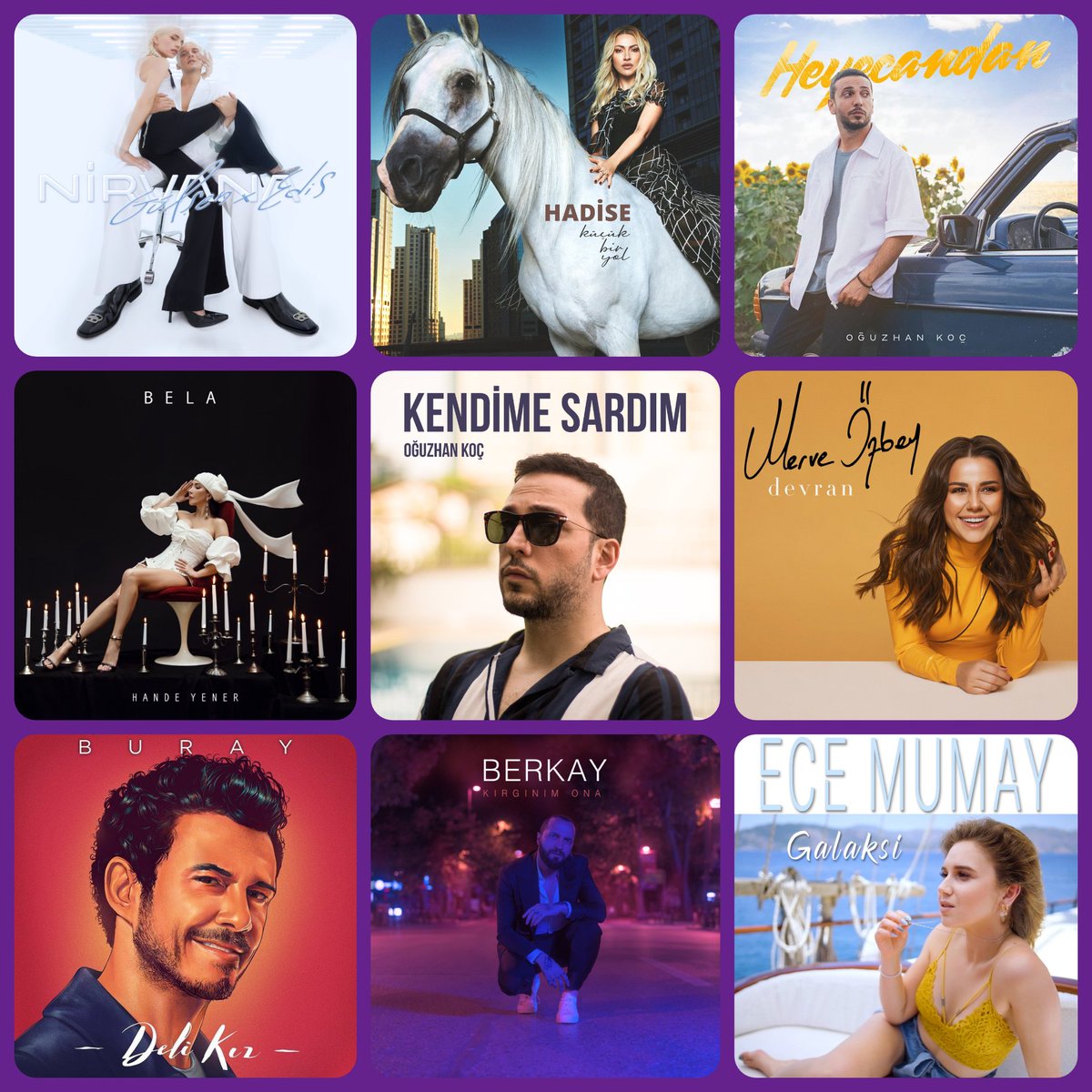 İşte 4 Dijital platform, radyo listeleri ve tweet istatistikleriyle oluşturduğum "POP 10 LİSTESİ" 📌
1 Numara: <a href="/ziynetsali/">Ziynet Sali</a> - Kalbim Tatilde 
2 Numara: <a href="/gulsen/">Gülşen</a> &amp; <a href="/edisgorgulu/">EDIS</a> - Nirvana 
3 Numara: <a href="/Hadise/">HADİSE</a> - Küçük Bir Yol