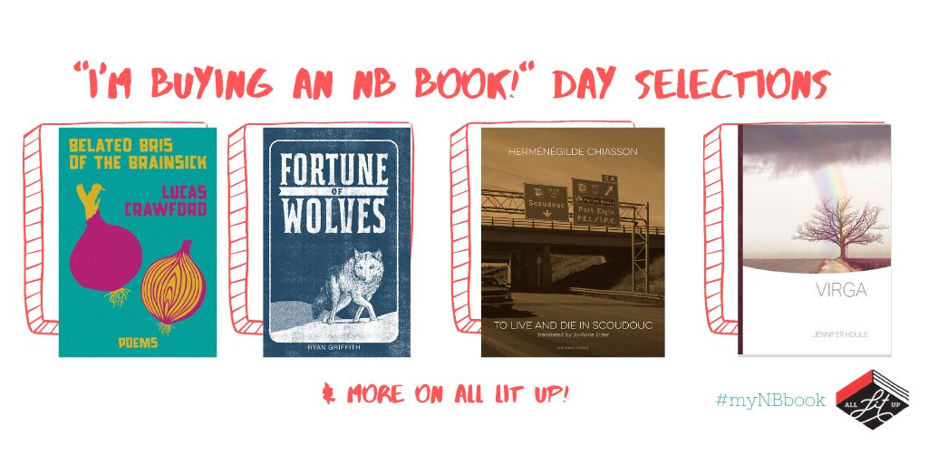 Today is officially 'I'm Buying an NB Book!' day! 🎉 Celebrate with these selections and more from #NewBrunswick authors on All Lit Up:

alllitup.ca/Lists/I-m-Buyi… #September19 #myNBbook #IReadLocal @PlayCanPress @SigEditions @goose_lane @NightwoodEd