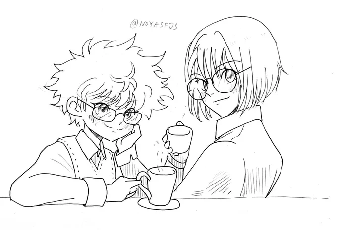 Since u guys liked Gon with glasses here's killua and kurapika! #hxh 