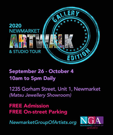 The 12th Annual Art Walk and Studio Tour will be an Art Show and Sale!

The event will run from Sept. 26 to Oct. 4 at the Matsu Jewellery Showroom, located at 1235 Gorham Street, Unit 1, with a complementing online component as well.

newmarketgroupofartists.org