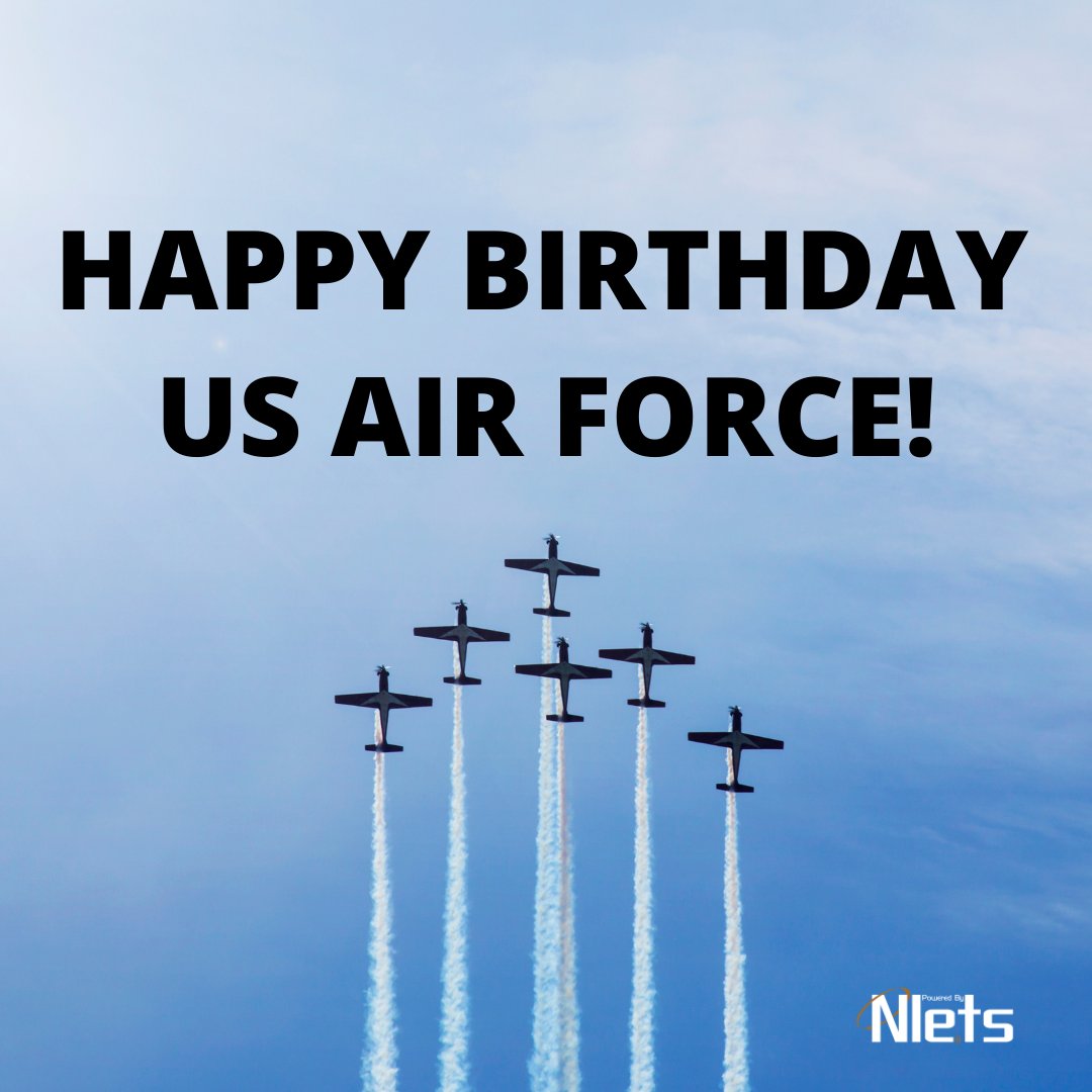 Nlets (@nlets1) on Twitter photo Nlets wishes a happy birthday to the Air Force. Here's to celebrating 73 years of protecting Americans every day! <a href="/usairforce/">U.S. Air Force</a> #AirForce #HappyBirthday Nlets wishes a happy birthday to the Air Force. Here's to celebrating 73 years of protecting Americans every day! <a href="/usairforce/">U.S. Air Force</a> #AirForce #HappyBirthday