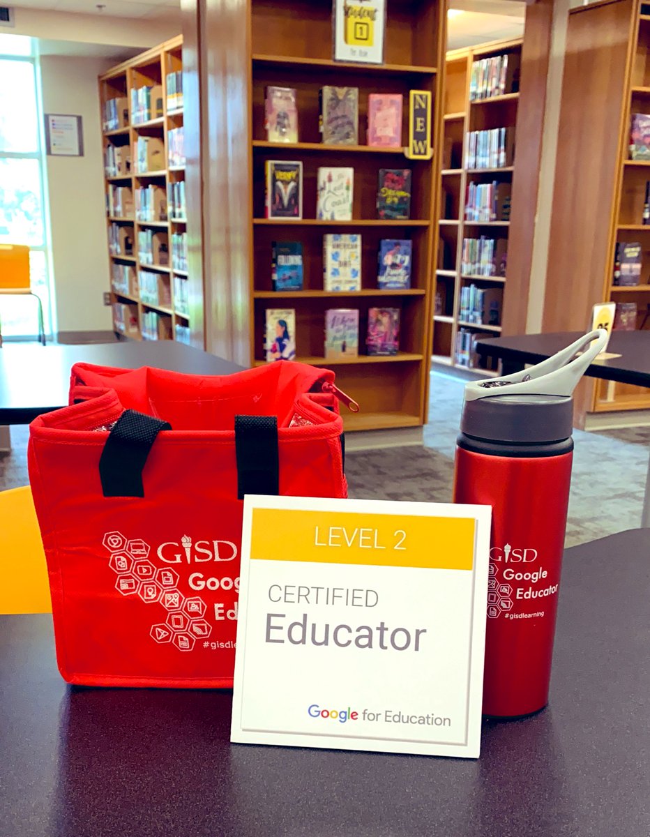 MrsBookShepherd's tweet photo. Oh happy day🎶 Huge thank you! @DigitalGISD #googlecertified @GoogleForEdu #leadwithme #GISDLearning #GISDLibraries https://t.co/hyaZkdWf4G