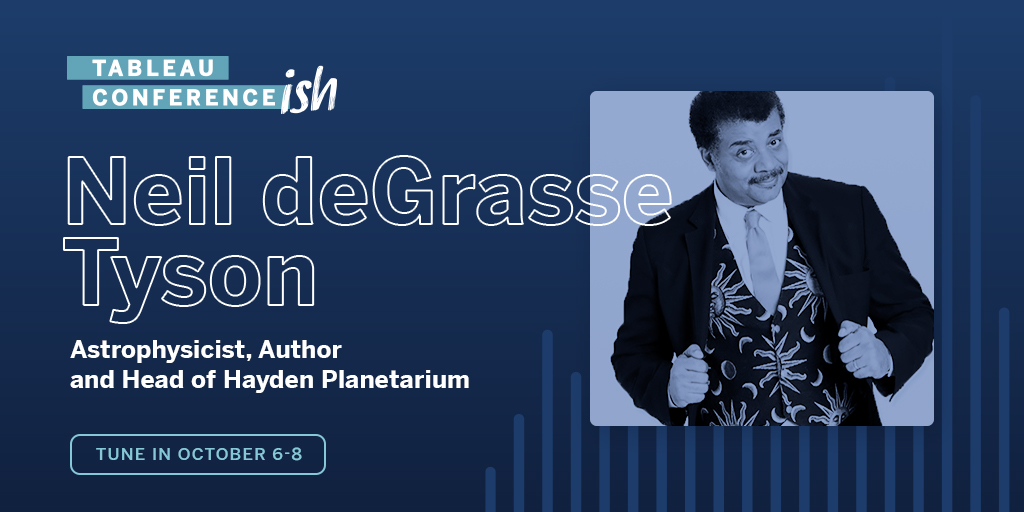 tableau's tweet image. We are over the moon about astrophysicist @neiltyson, speaking at Tableau Conference! 💫 You won&apos;t want to miss it: tabsoft.co/2QIMSA2 #data20