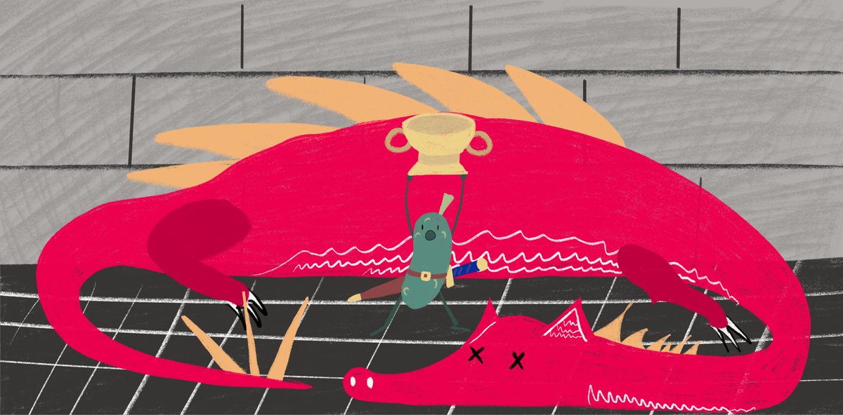 Pickle defeating a dragon.

This might be the most important picture I have ever drawn in my life.
#dnd