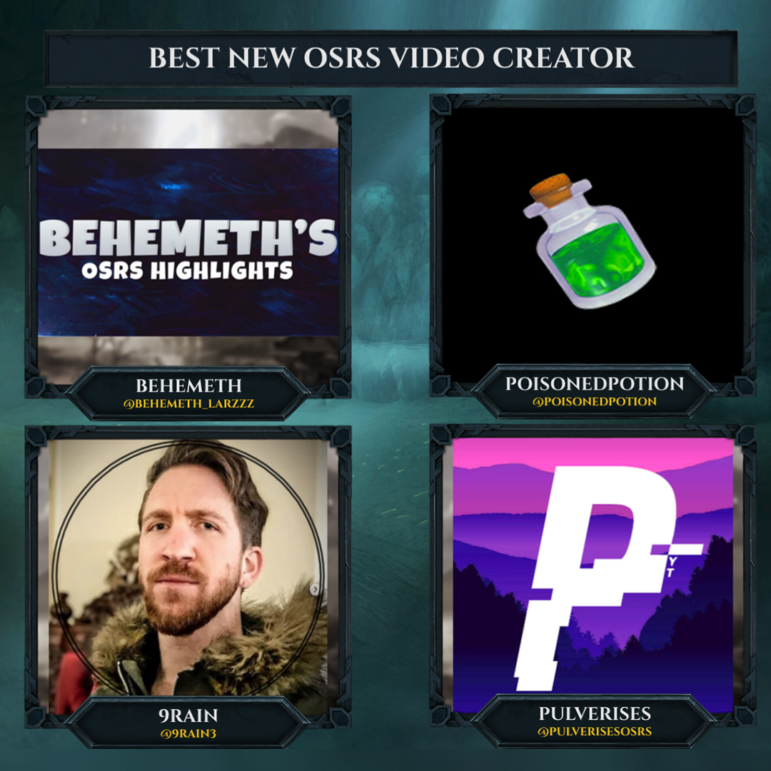 Old School RuneScape on Best New OSRS Video Creator Behemeth (@behemeth_larzzz) poisonedpotion 9Rain (@9Rain3) Pulverises (@PulverisesOSRS) https://t.co/UeHRiDHtdj" /