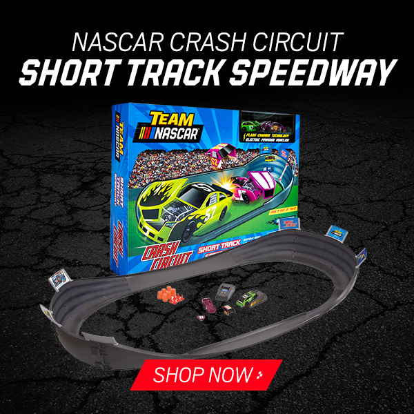 Bring the excitement of NASCAR home with the one-of-a-kind short track speedway! Crash Circuit lets you race like a pro! Shop Now! nas.cr/3ca23Mw <a href="/NASCAR/">NASCAR</a>