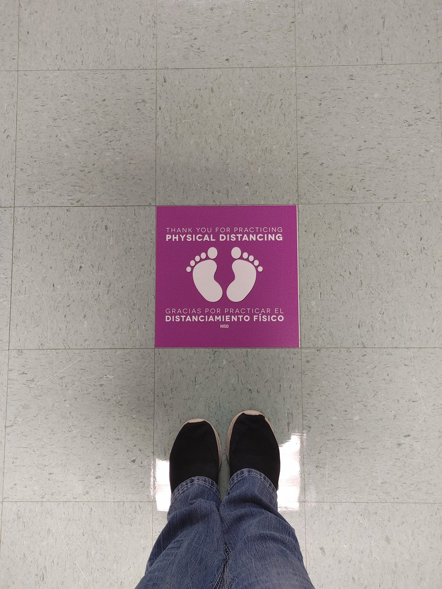 HerreraHuskies's tweet photo. The hallways at Herrera Elementary have been lined with tiny feet to remind the students to social distance when they return face-to-face! #returnsafely https://t.co/IV08unSsGt