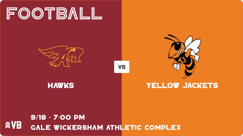 A_UMTHUN's tweet photo. Football (Varsity) Game Day! - Check out the game preview for the Ankeny Hawks vs the Council Bluffs Jefferson Yellow Jackets. It starts at 7:00 PM and is at Gale Wickersham Athletic Complex. https://t.co/6g8vDJFdpN https://t.co/4vV2Gjv0EI