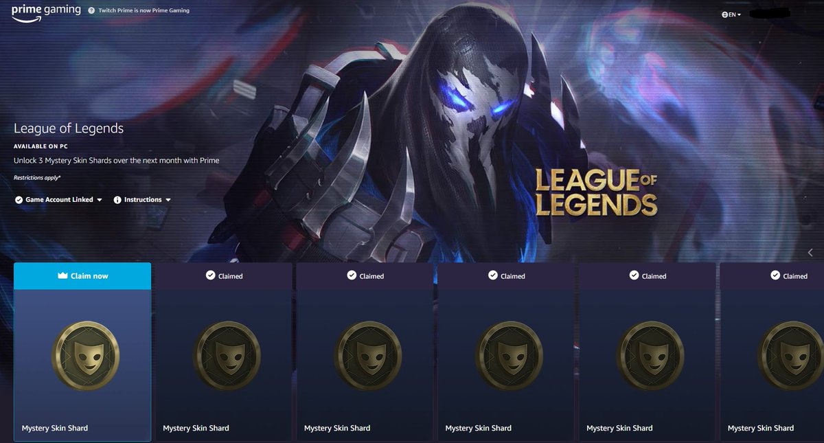 New League of Legends skin shard is available for Prime Gaming