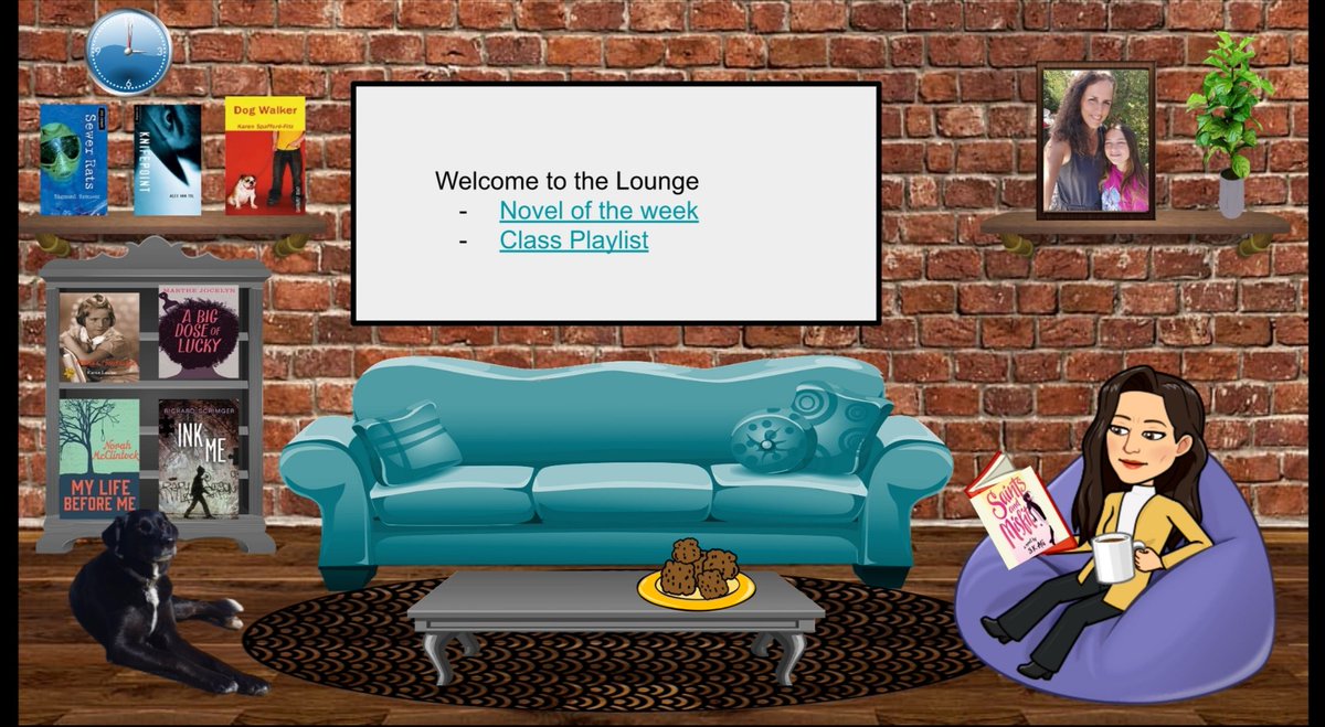My Lounge area in #Brightspace is coming along! I persolalized it by adding pictures, hyperlinks to what I'm reading and to a cookie recipe 🍪. So happy about how well the picture of my dog Penny fits in 🙂. #TDSBdll #VirtualSchool @TDSB_DLL @D2L