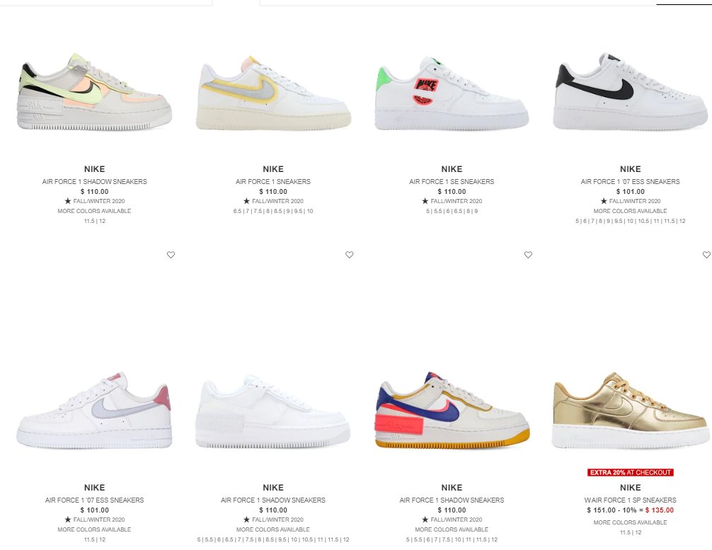 Wmns Nike Air Force 1 20% off with code LVR20  https://bit.ly/32HNXis 