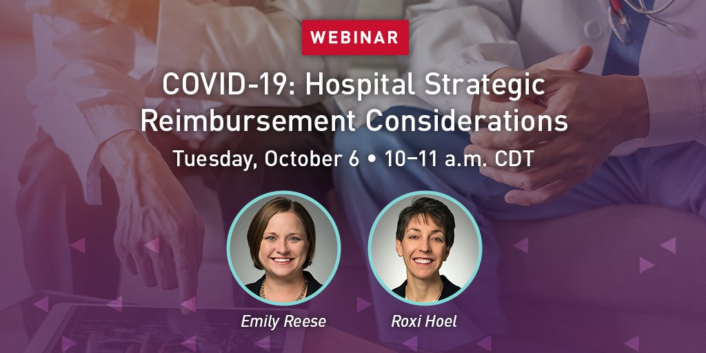 DSolomonHC's tweet photo. Join our #healthcare Trusted Advisors for an insightful #webinar as we provide an overview of #reimbursement considerations relating to #COVID19. Topics will include special one-time payments, productivity exceptions, &amp; other reimbursements. Register here: https://t.co/l5yeScBzFQ https://t.co/aERQWJeRyS