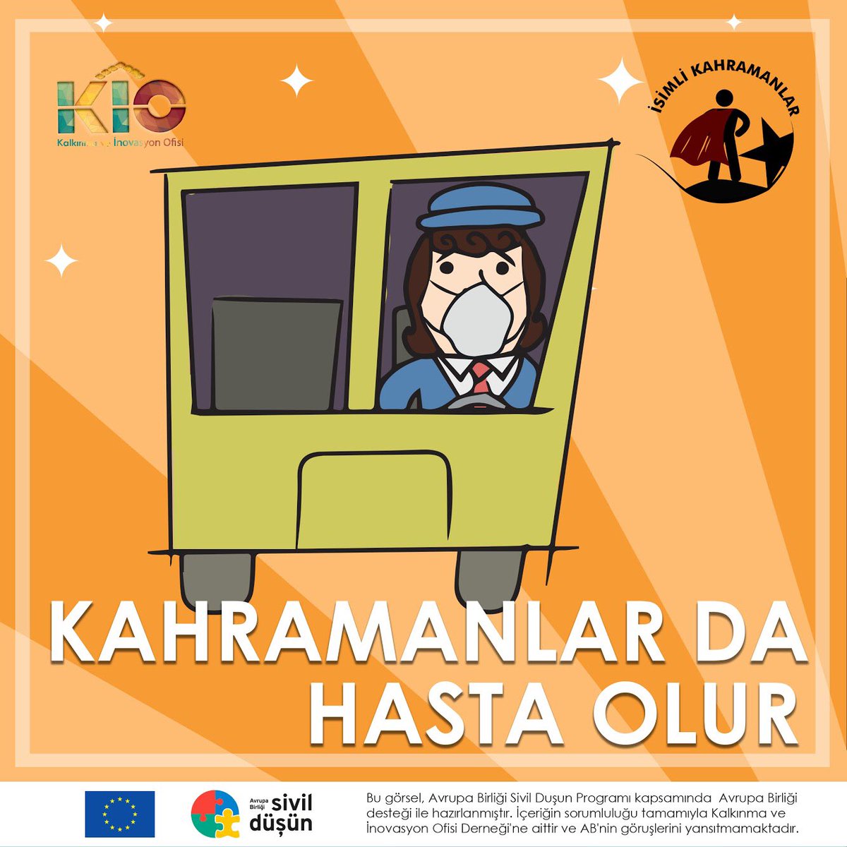 Salgın süreci nedeniyle hiçbir fedakarlıktan kaçınmayarak kamu hizmeti sürdürmeye çalışan şoförlerin de virüs tehlikesiyle karşı karşıya olduğunu unutmayalım. Maske takmak ve sosyal mesafe hayat kurtarır.

#sivildüşün #isimlikahramanlar