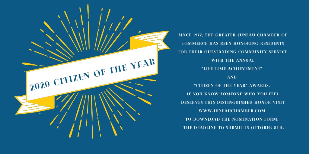 Juneau_Chamber's tweet photo. Nominations are open! https://t.co/qjnYW4BmPO 
#Juneau #Alaska #givingback https://t.co/fwCF3992dW