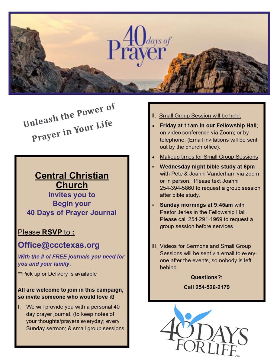 CCCKilleenTX's tweet photo. Central Christian Church invites you to share the power of prayer! Email, or call today to join in our prayer campaign.. and as always, go in peace! 
#PowerOfPrayer
#CCCTX
#khcb https://t.co/6qD1DC4ixB