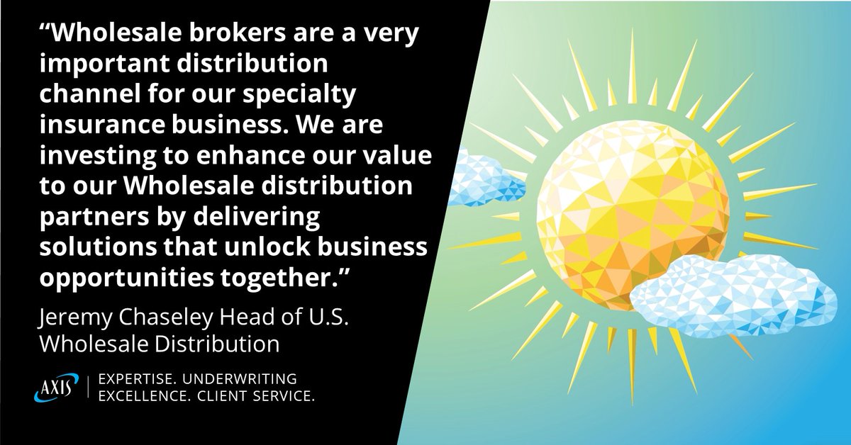 AXIS_Capital's tweet photo. AXIS remains deeply committed to the Wholesale market and growing our business in partnership with our strategic Wholesale brokers. Thanks to all who joined us virtually at @The_WSIA 2020 Annual Marketplace this year! #WSIA #WSIA2020 https://t.co/CKtwWnlWEG