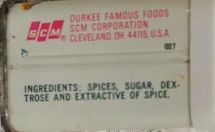 Pumpkin Pie recipe and pumpkin pie spice tips (Durkee / SCM Corporation, 1967-1986, probably 1970s, 71¢)